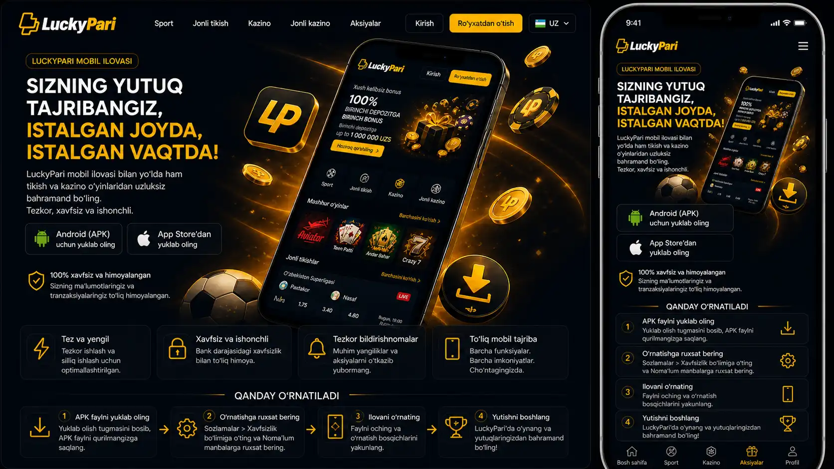 Mobil kirish va ilova imkoniyatlari